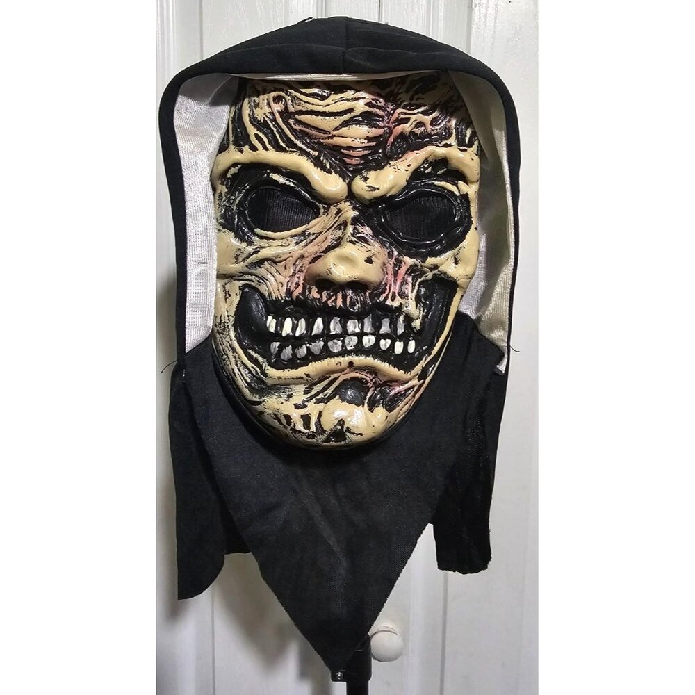 Fun World Glow in the Dark Teeth Hooded Nun Mask Zombie Halloween Adult Costume